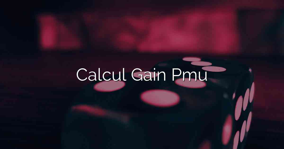 Calcul Gain Pmu