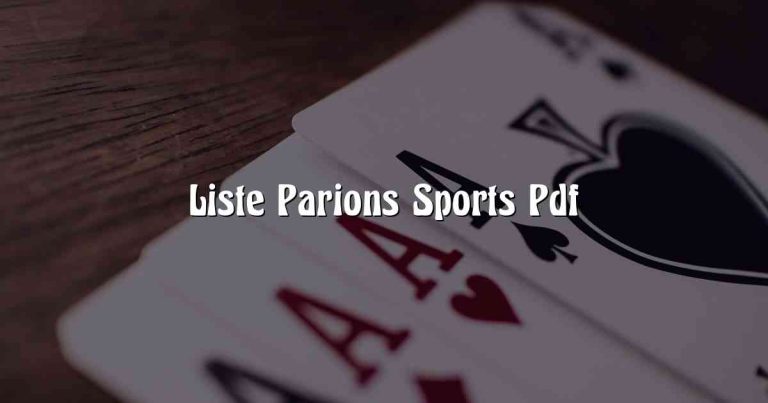 Liste Parions Sports Pdf